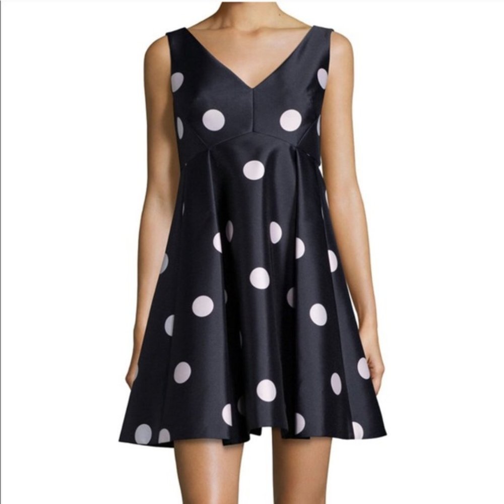 Kate Spade Spotlight V-neck Polka Dot Flare Dress